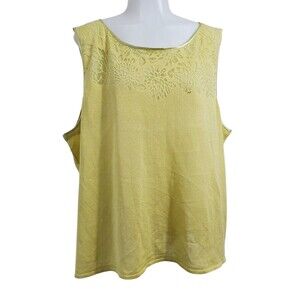 Randolph Duke Burned Cutout Neckline Tank Top Size 3X  Sleeveless
